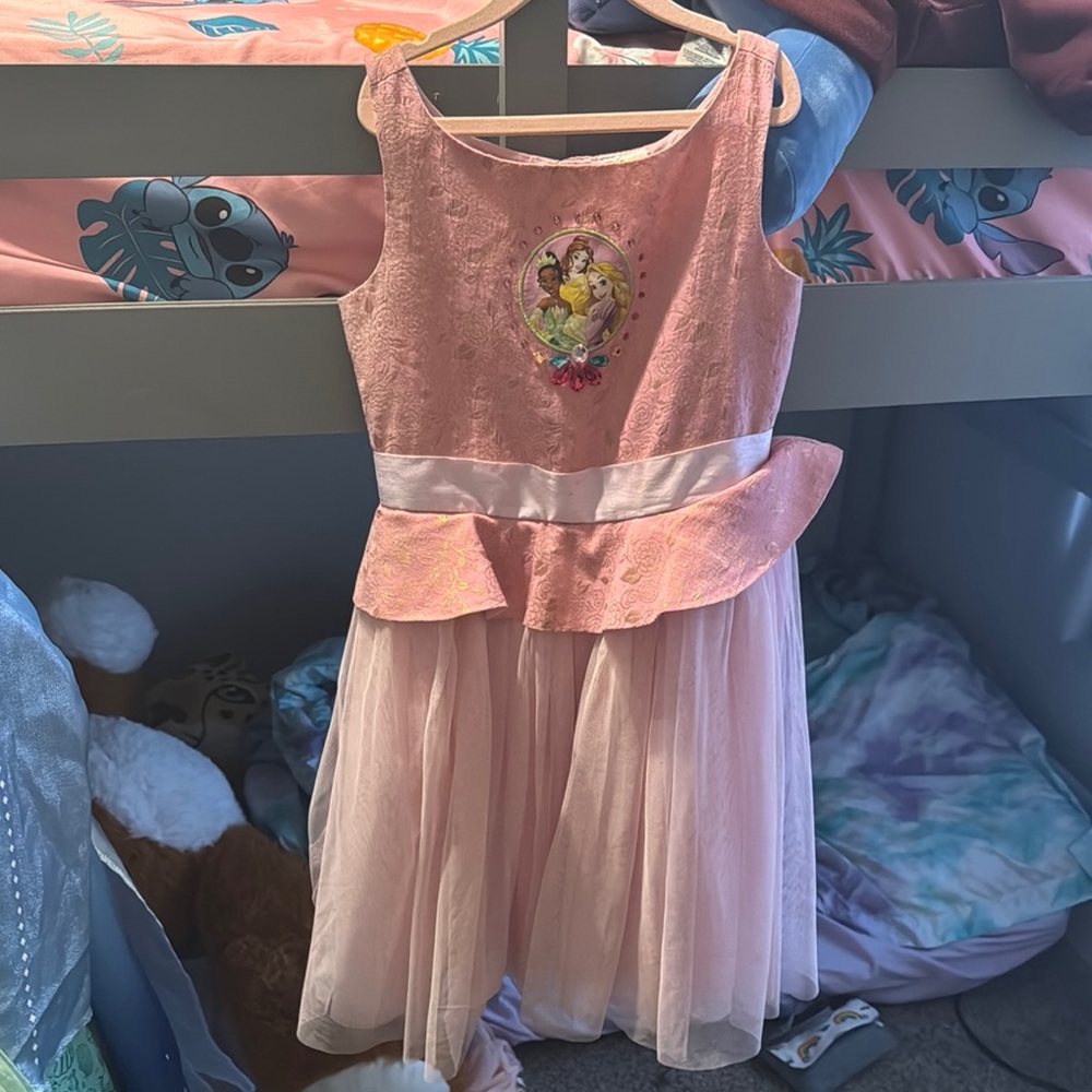 Pink Princess Tulle Party Dress with Character Patch